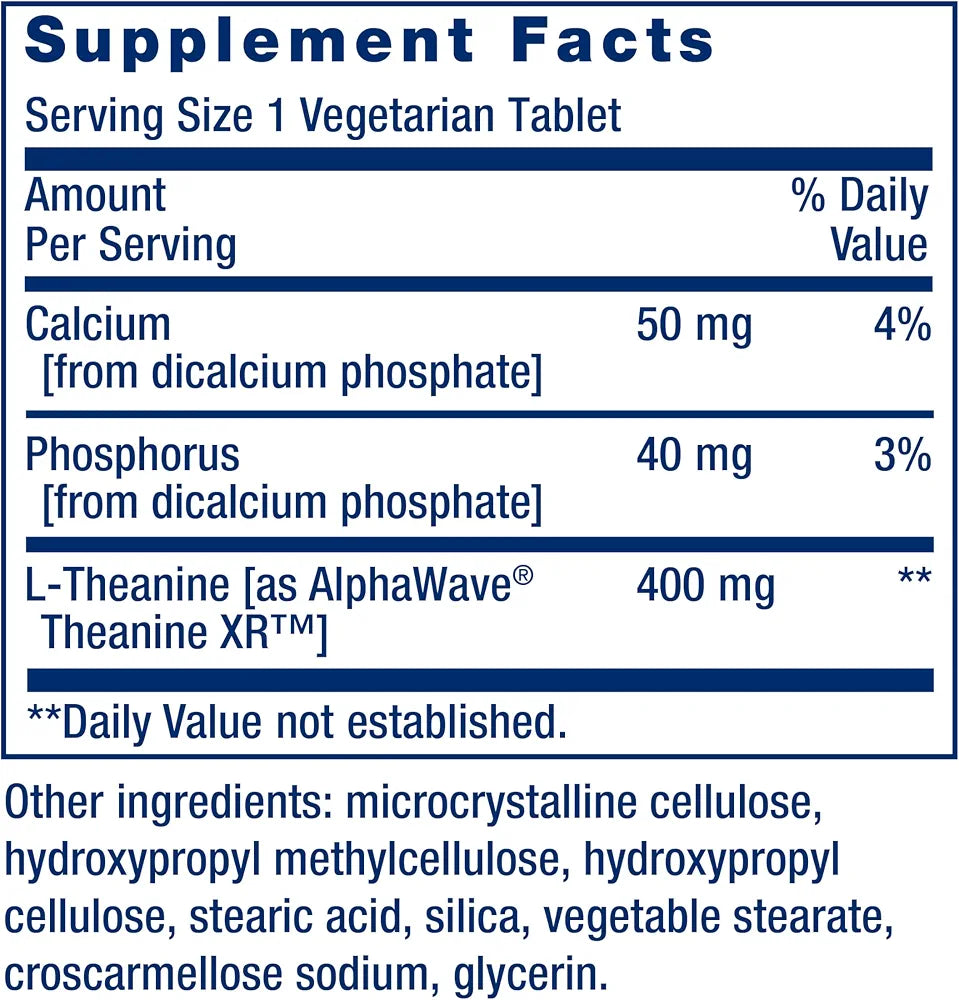 Life Extension Theanine XR Stress Relief, L-Theanine, 30 Tablets