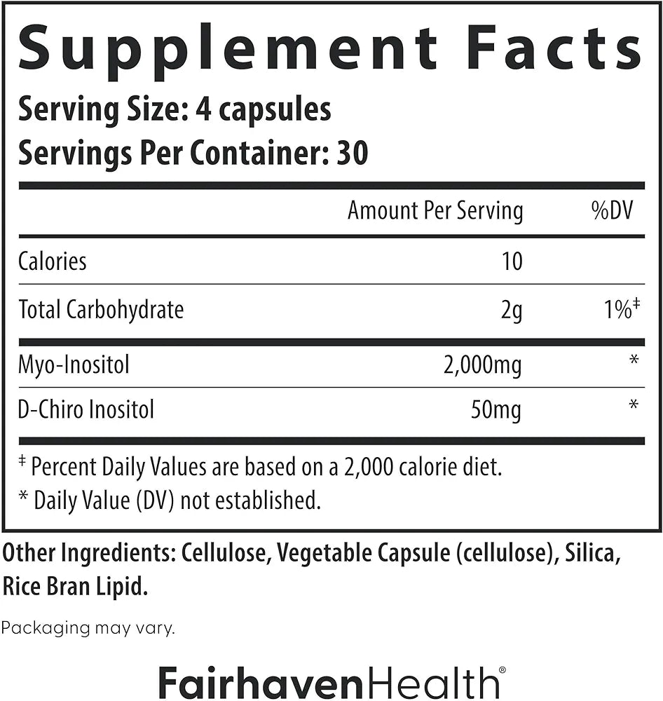 Fairhaven Health Myo-Inositol and D-Chiro Inositol for Women with PCOS | 40:1 Ratio