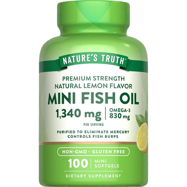 Nature's Truth Mini Fish Oil Omega 3 | 1340 mg | 100 Softgels