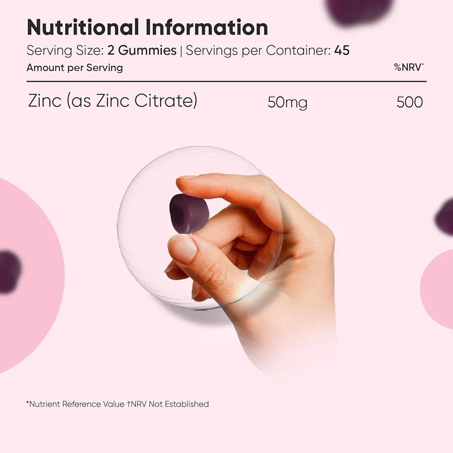 Weightworld Zinc Citrate Gummies 50mg - 45 Days Supply - 90 Gummies