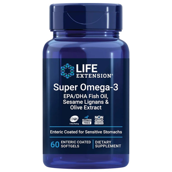 Life Extension Super Omega-3 EPA/DHA Fish Oil, Sesame Lignans & Olive Extract