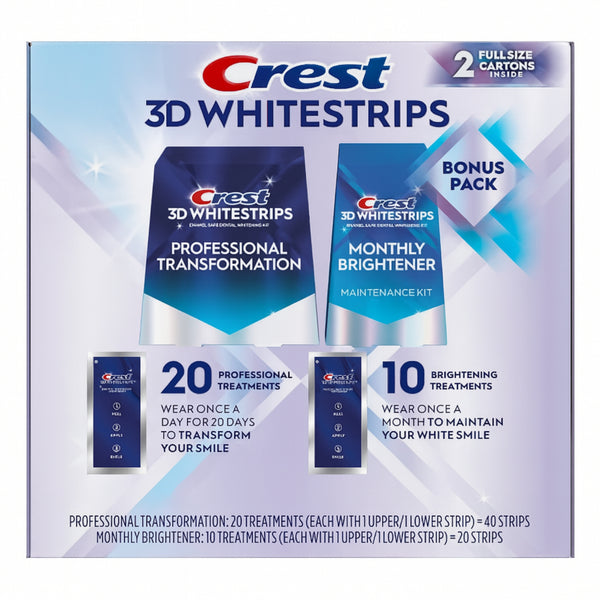 Crest 3D Whitestrips 20 Professional Treatments with 10 Bonus Brightening Treatments