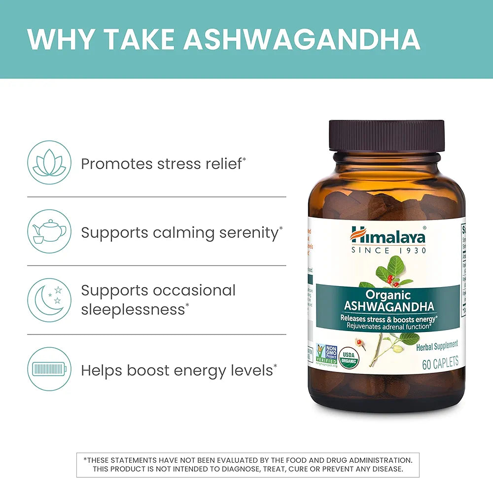 Himalaya Organic Ashwagandha Root, 90 Day Supply
