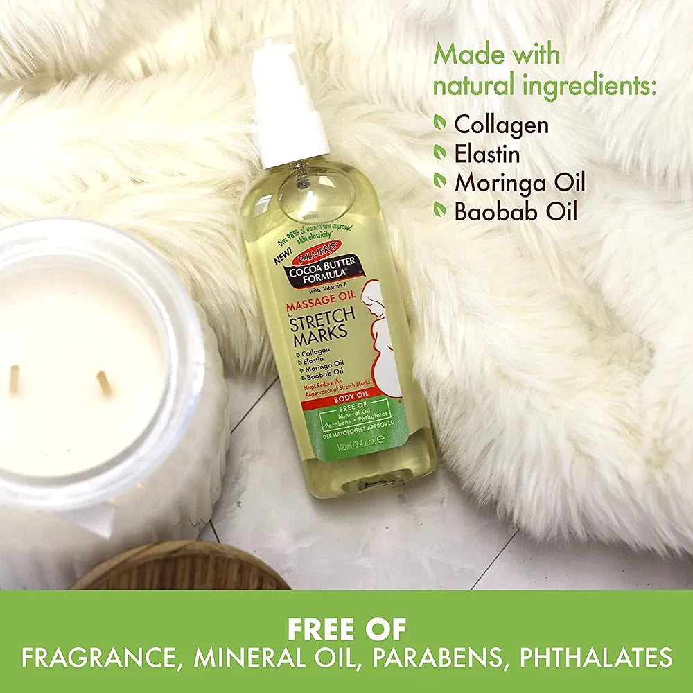 Palmer's Cocoa Butter Formula Massage Oil for Stretch Marks and Pregnancy Skincare