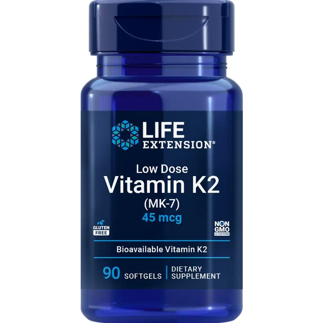 Life Extension Mega Vitamin K2 High Potency for Strong Bones -90 softgels