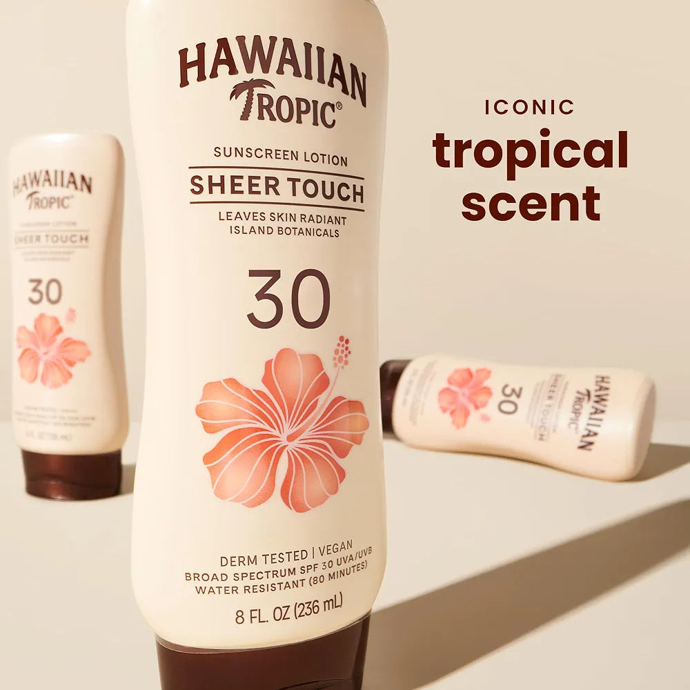 Hawaiian Tropic Sheer Touch Lotion Sunscreen, Moisturizing Broad-Spectrum Protection, SPF 30