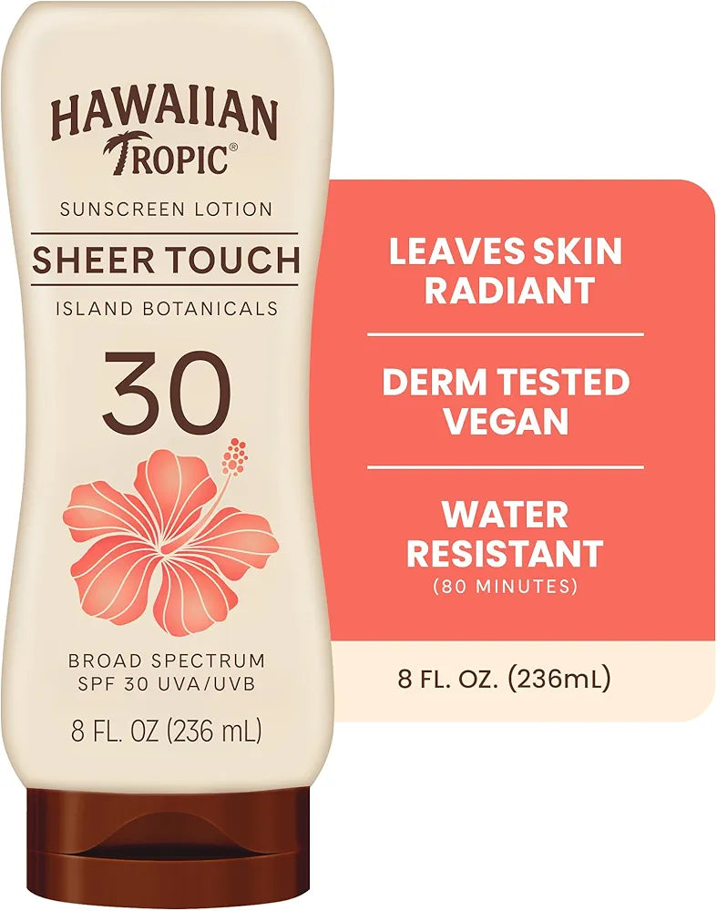 Hawaiian Tropic Sheer Touch Lotion Sunscreen, Moisturizing Broad-Spectrum Protection, SPF 30