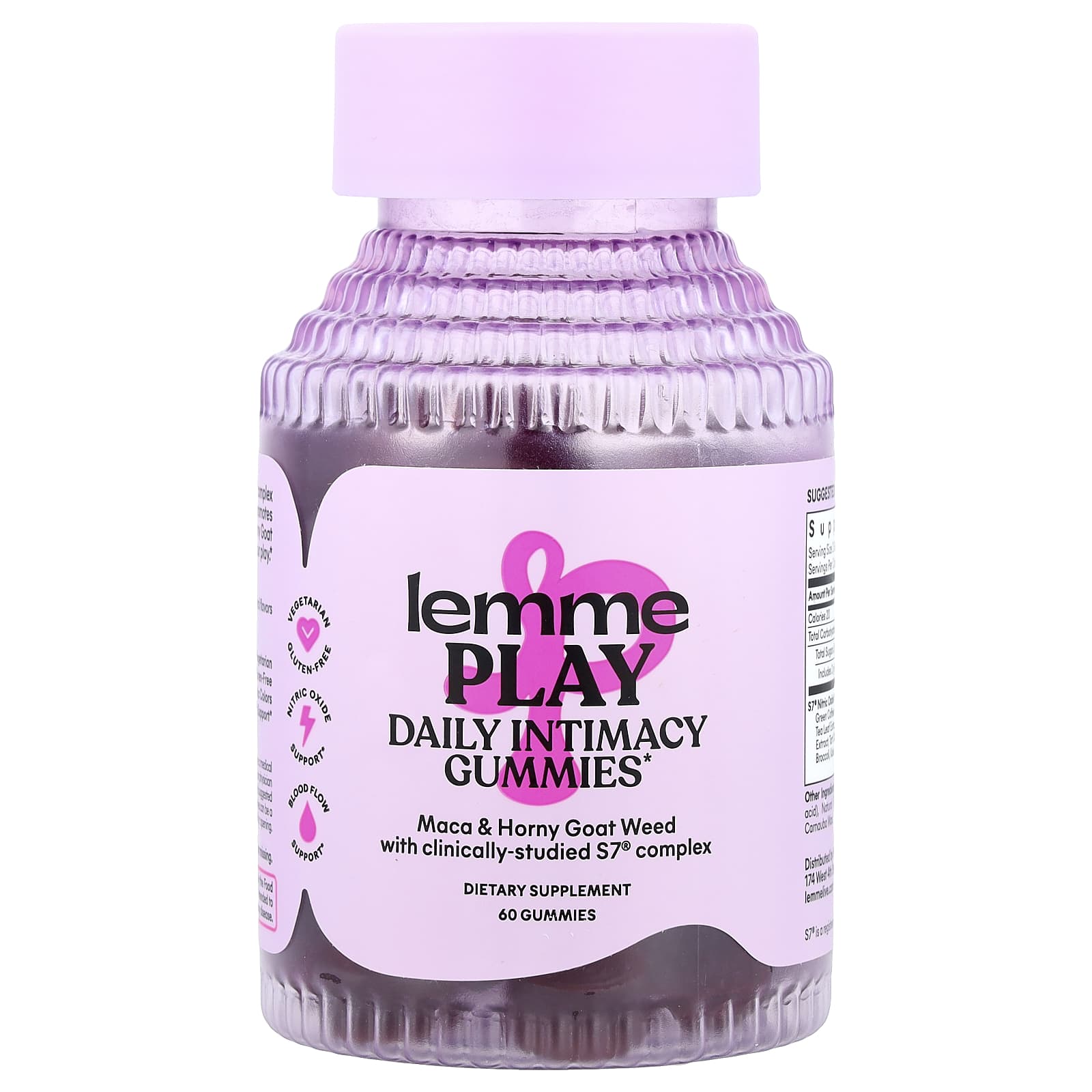 Lemme Play, Daily Intimacy Gummies, Cherry, 60 Gummies