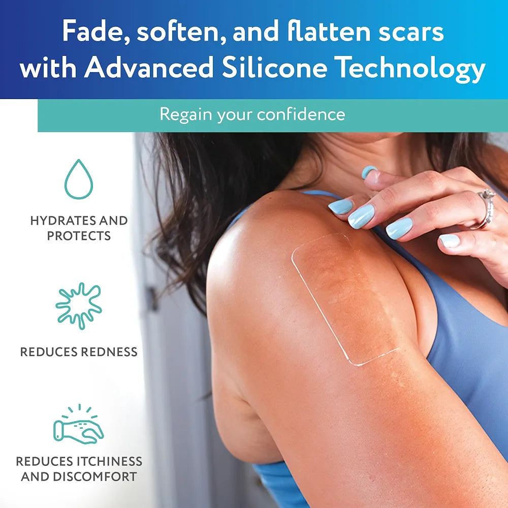 ScarAway Silicone
Clear Scar Sheets 10ct Sheets (1.5 x 3")