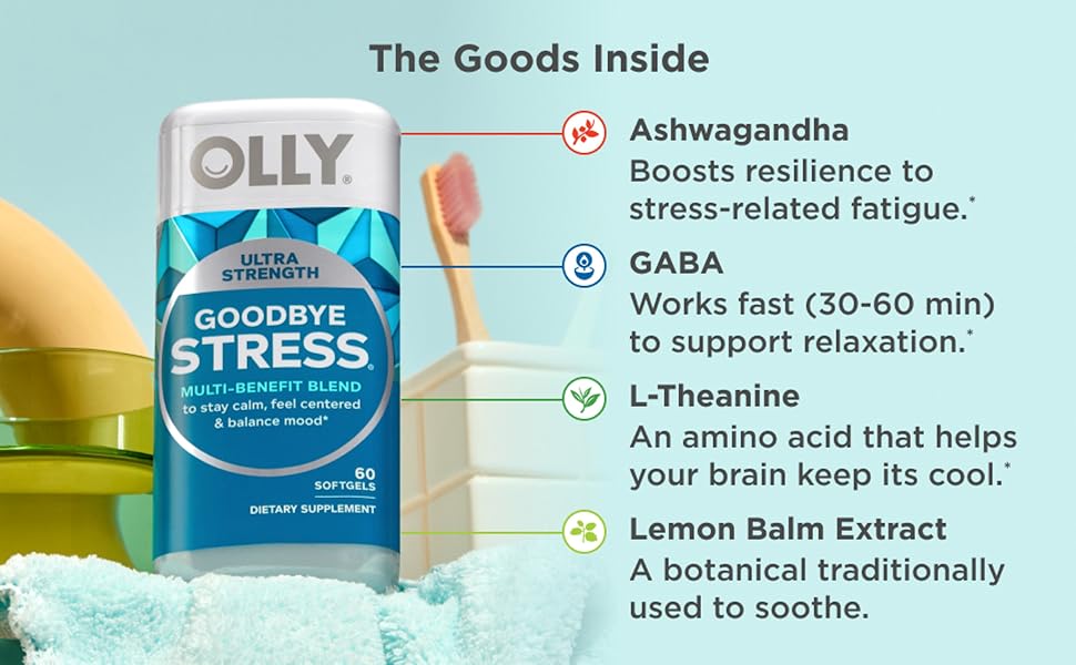 OLLY Ultra Strength Goodbye Stress Softgels