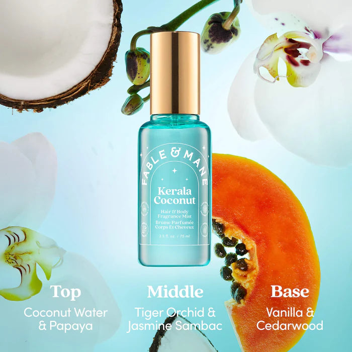 Fable & Mane 
Kerala Coconut Hair & Body Mist with Orchid + Vanilla