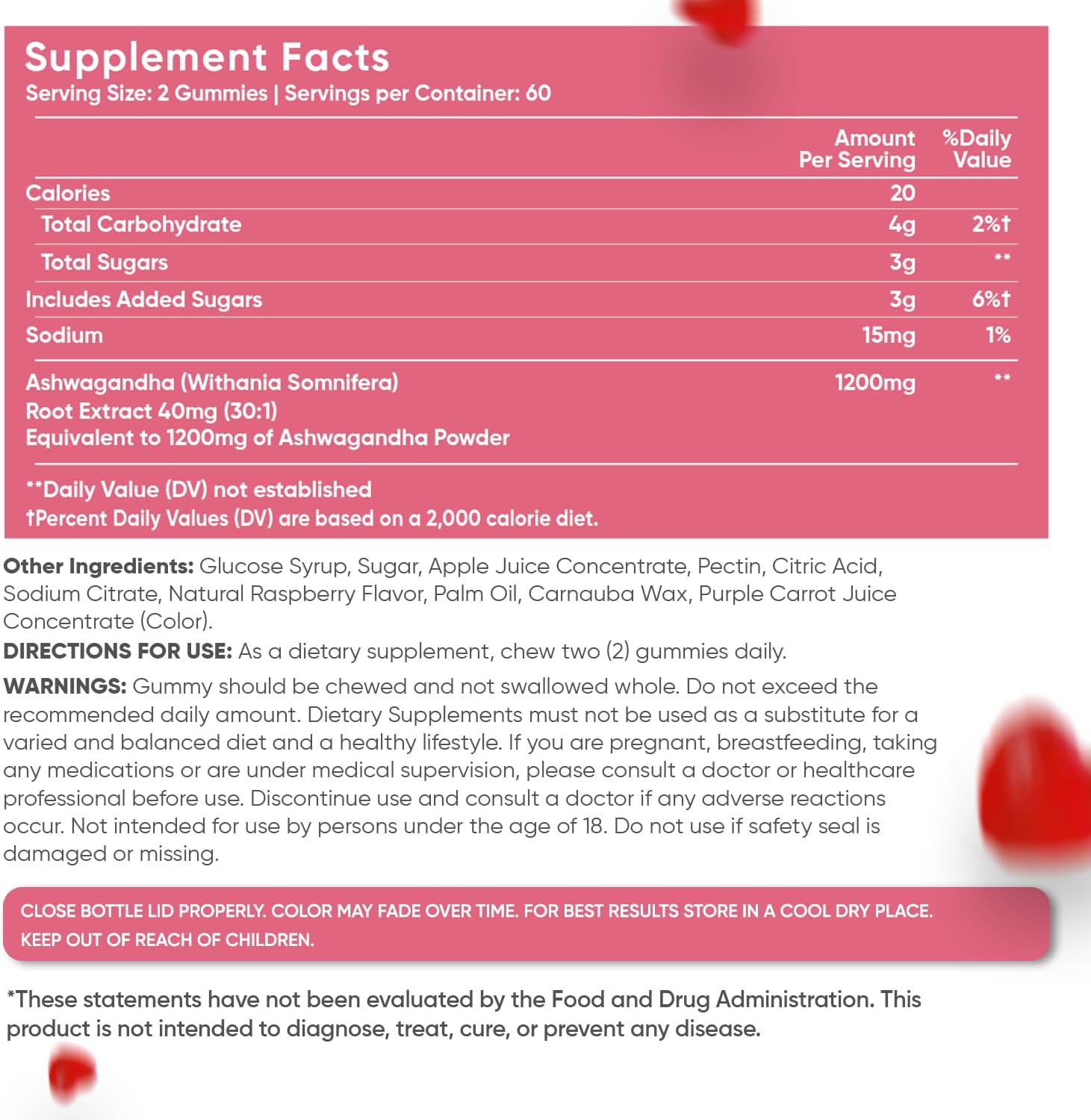 WeightWorld Ashwagandha Gummies 1200mg - 120 Vegan Gummies (2 Months Supply)