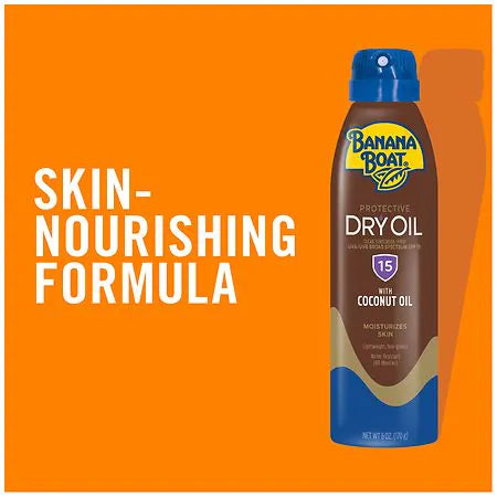 Banana Boat Dry Oil Clear Sunscreen Spray, SPF 15, 6.0 oz