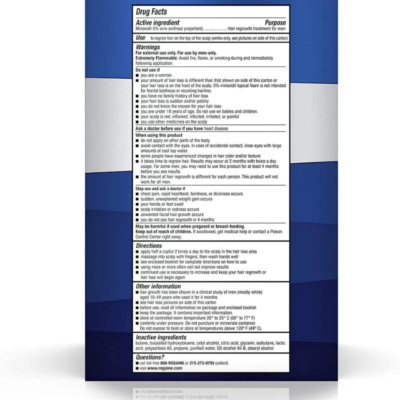Men's ROGAINE® 5% Minoxidil Unscented Foam - 3-Month Supply