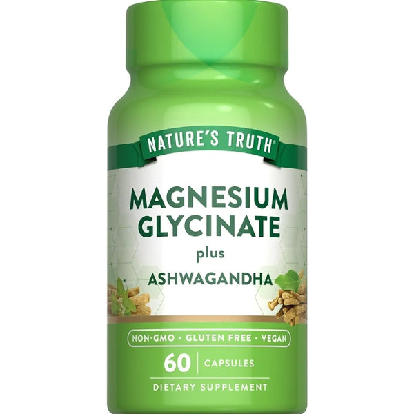 Nature's Truth Magnesium Glycinate with Ashwagandha | 60 Capsules