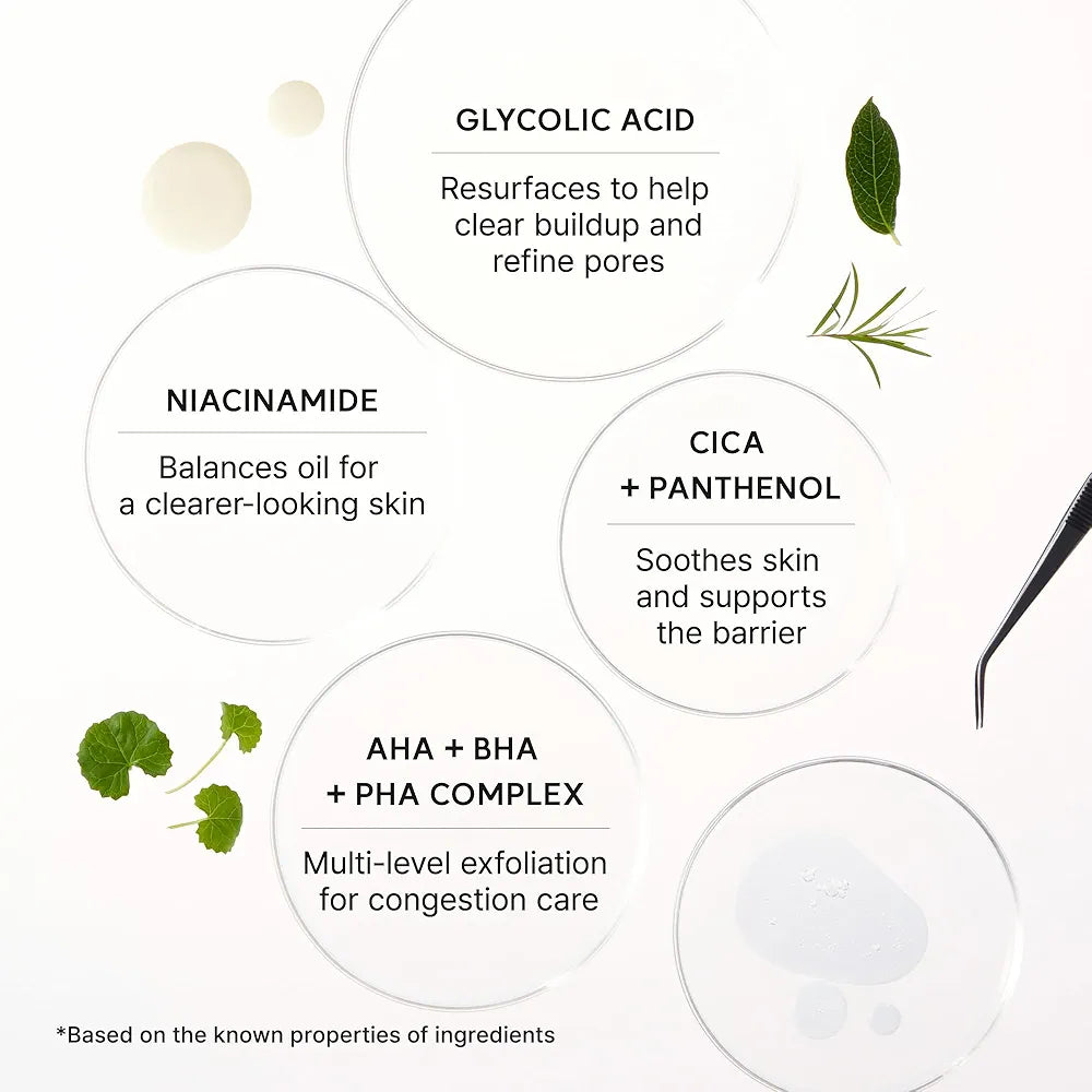 Arencia Eraser Shot Serum Glycolic Acid Booster with AHA BHA, Exfoliating Face Serum