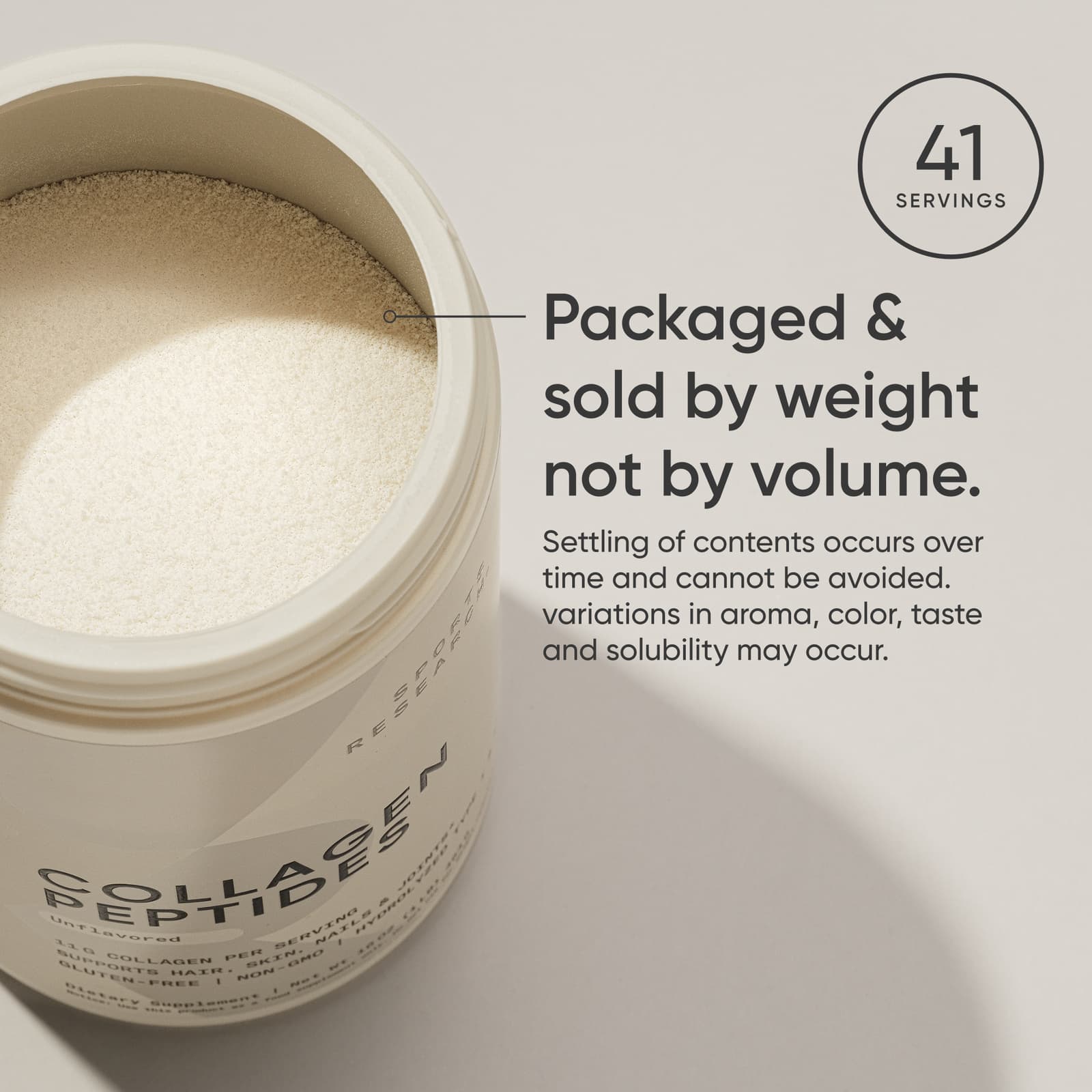 Sports Research Collagen Peptides - Hydrolyzed Type 1 & 3 Collagen Powder.
