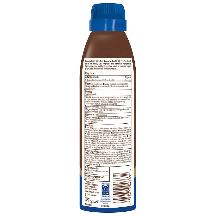 Banana Boat Dry Oil Tanning Spray Sunscreen SPF 15