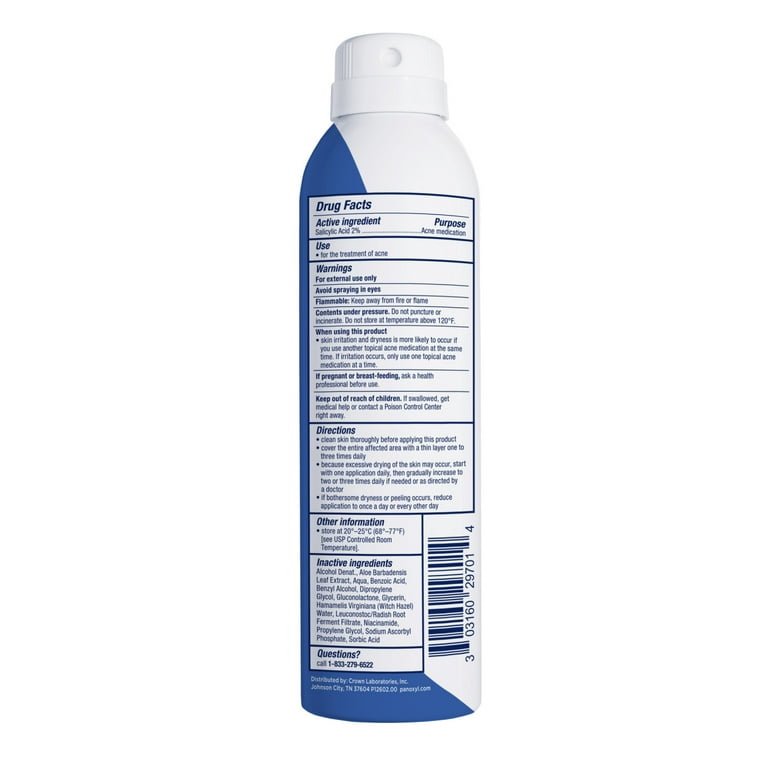PanOxyl Acne Banishing Body Spray with 2% Salicylic Acid, Pimple Treatment Spray to Clear Stubborn Breakouts