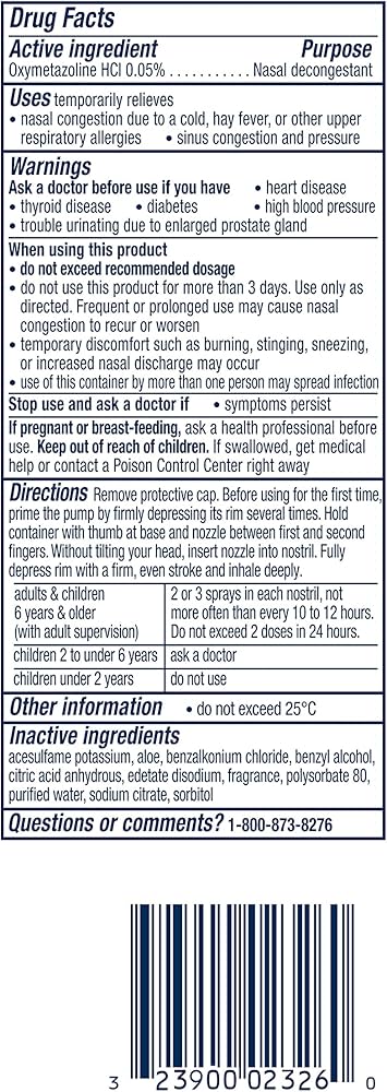 Vicks Sinex Severe Nasal Spray with Moisturizing Ultra Fine Mist