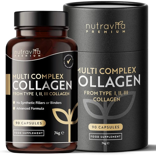 Nutravita Premium Multi Collagen Protein Capsules with Type I, II, III - 90 Capsules