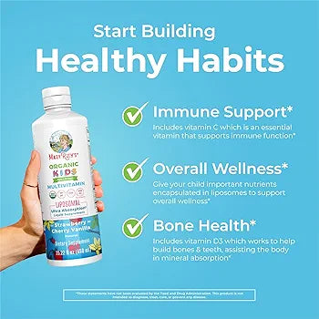 MaryRuth Organics Kids Multivitamin Liposomal | Vegan, Sugar-Free Vitamins for Kids | Ages 4+ | 2 Month Supply
