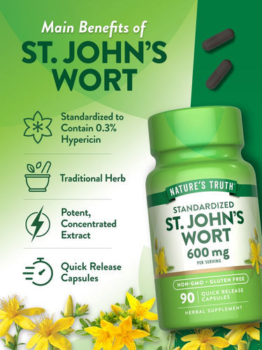 Nature's Truth St. John's Wort 600 mg 90 Capsules