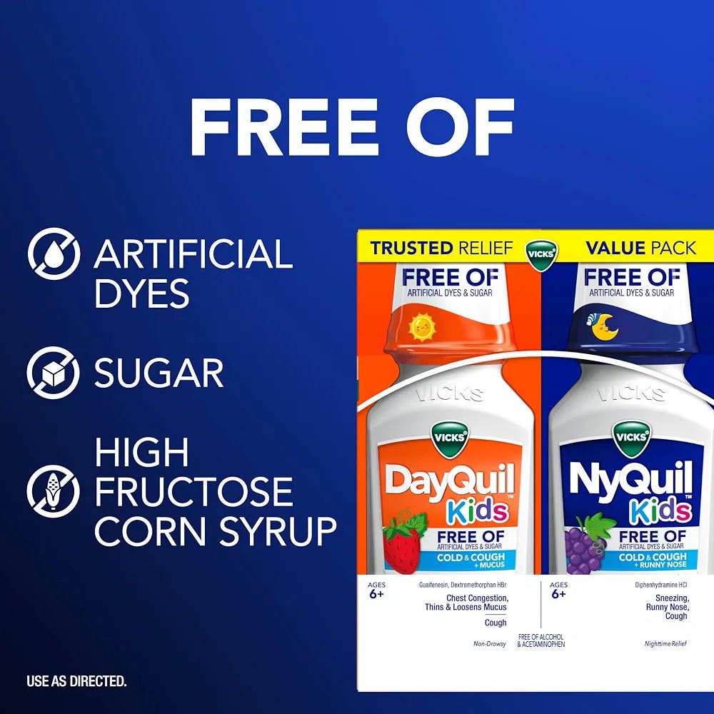 VICKS Kids DayQuil & NyQuil Cold & Cough Relief Liquid