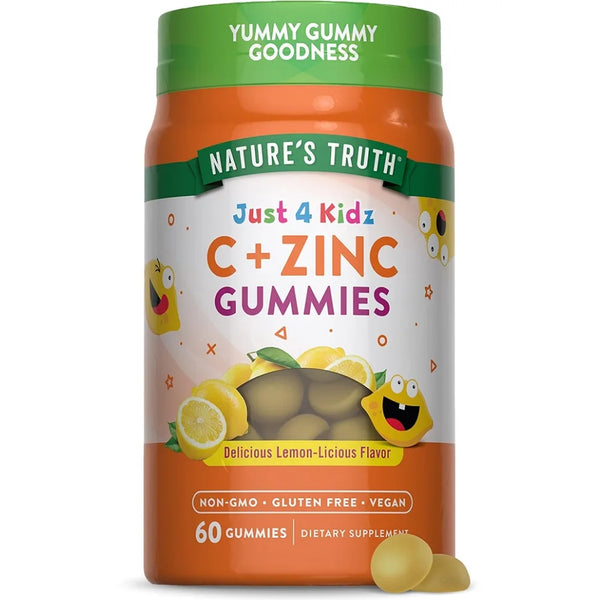 Nature's Truth Vitamin C Gummies for Kids | with Zinc | 60 Count