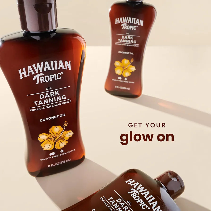 Hawaiian Tropic Dark Tanning Oil| Moisturizing Body Oil with Cocoa Butter, Tan Enhancer