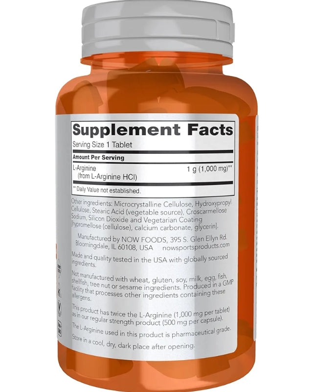 Now Foods Sports Nutrition, L-Arginine Double Strength 1000mg