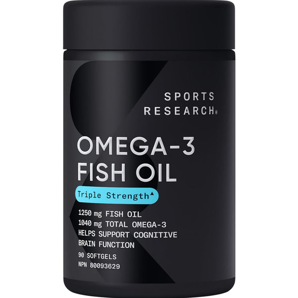 Sports Research Triple Strength Omega 3 Fish Oil -90ct