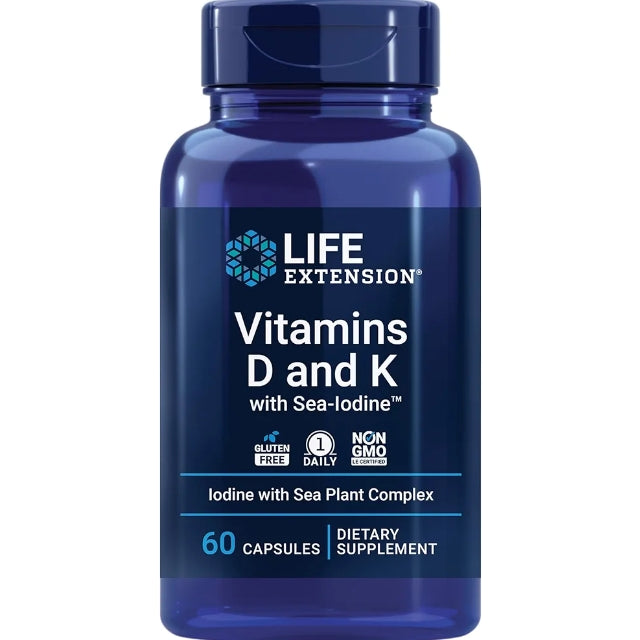 Life Extension Vitamins D and K with SeaIodine Bone Brain Thyroid Arterial Support