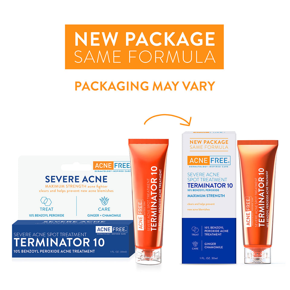 AcneFree Terminator 10 Acne Spot Treatment with Benzoyl Peroxide 10% Maximum Strength Acne Cream Treatment