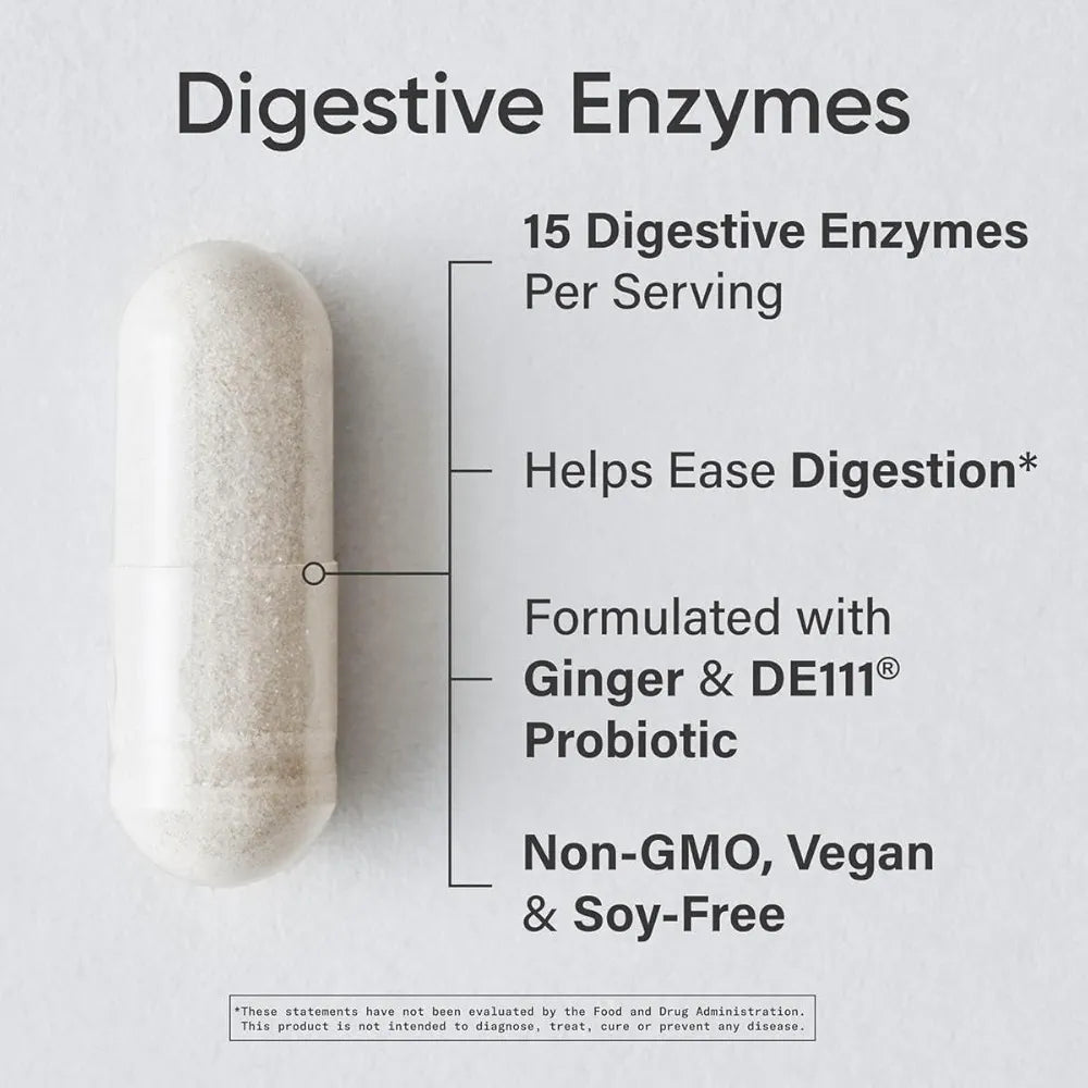 Sports Research Digestive Enzymes with Probiotics & Ginger  (90 Veggie Capsules)