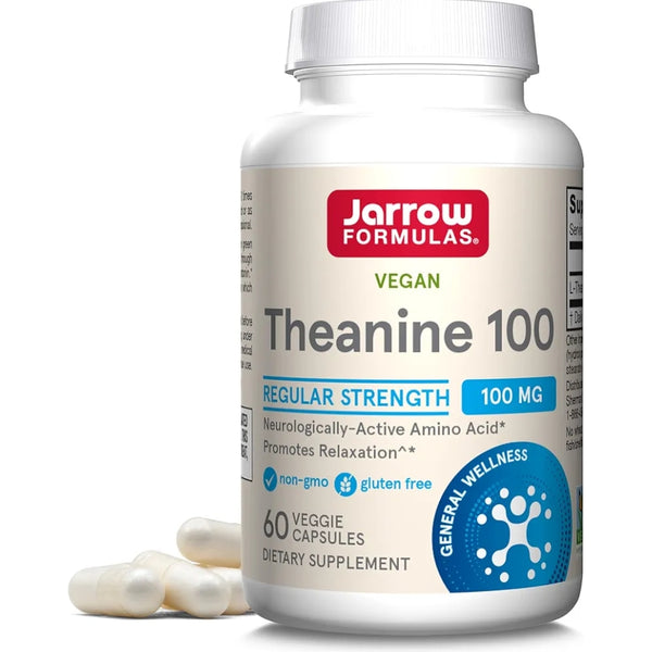 Jarrow Formulas, Theanine 100 mg, 60 Veggie Capsules