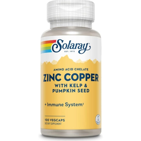 SOLARAY Zinc Copper Amino Acid Chelate, 100 VegCaps