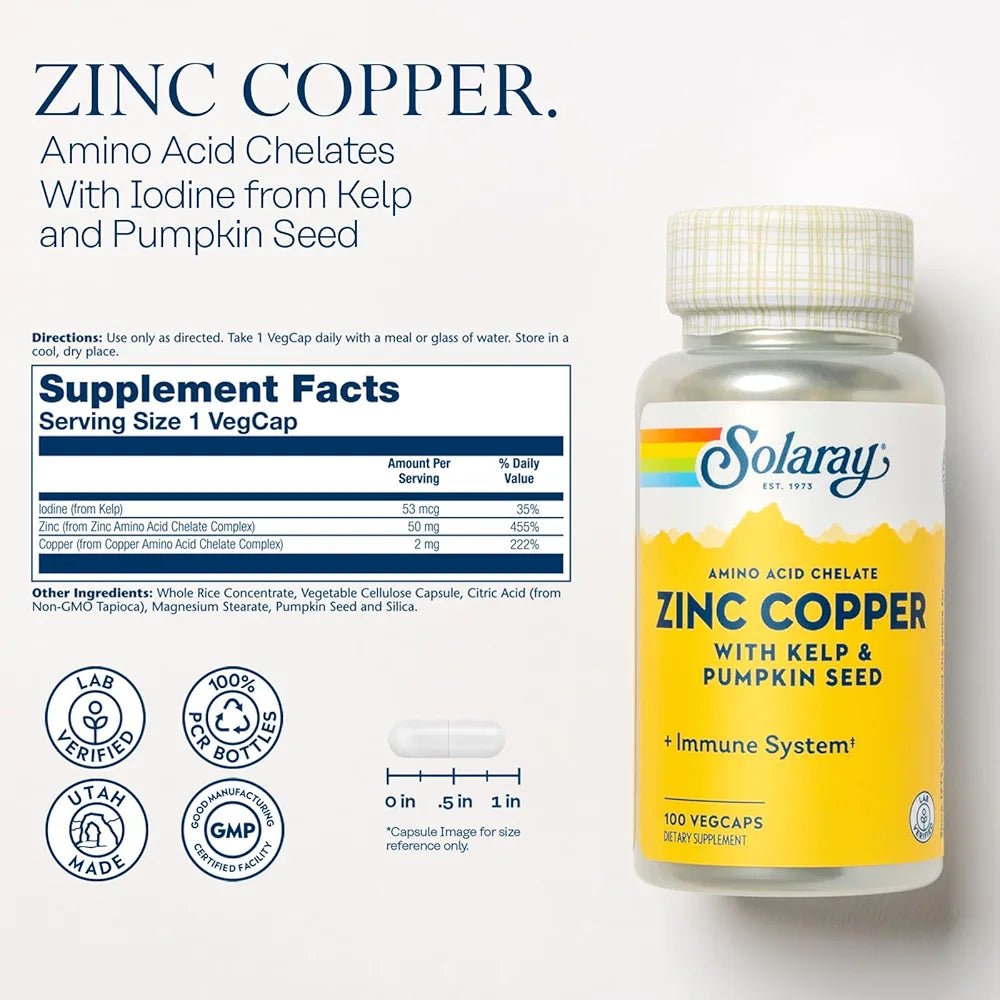 Solaray Zinc Copper Amino Acid Chelate