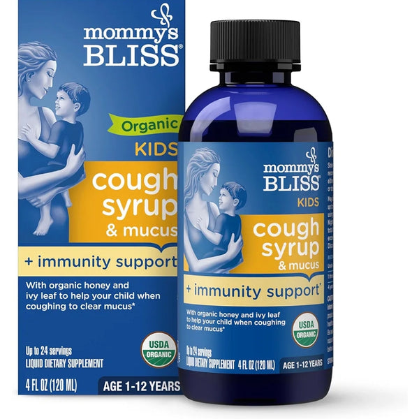 Mommy's Bliss Kids Organic Cough Syrup and Mucus Relief + Immunity Support