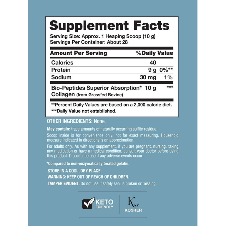 Neocell Collagen Bio-Peptides Powder | 283 g | Super Hair, Skin, Nails | Grassfed Protein Supplement