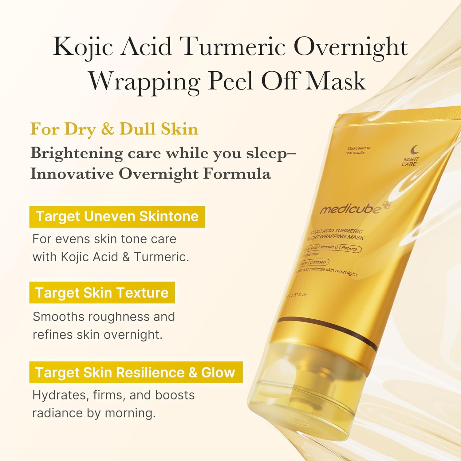 Medicube Kojic Acid Turmeric Overnight Wrapping Peel Off Mask