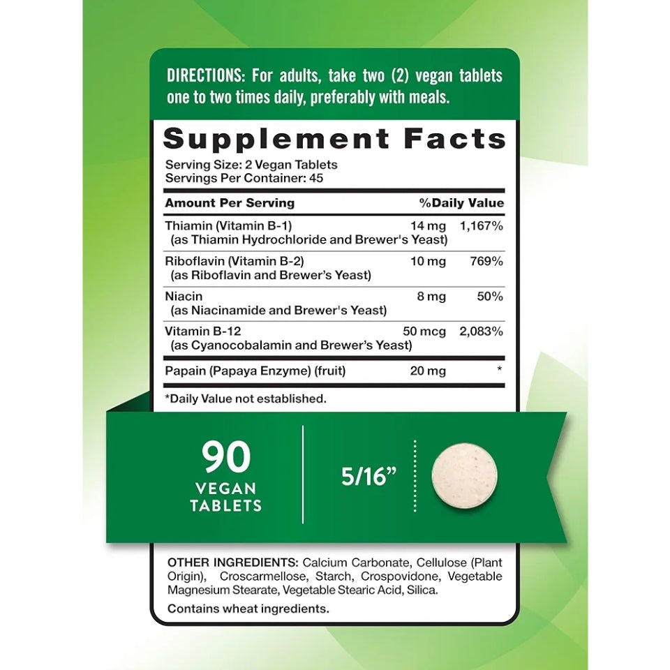 Nature's Truth Vitamin B Complex for Women & Men | Plus B12 | 90 Tablets