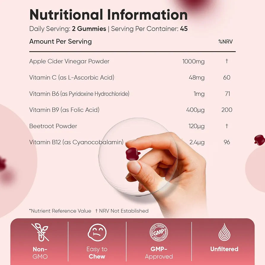 WeightWorld Apple Cider Vinegar Gummies 1000mg - 90 Gummies