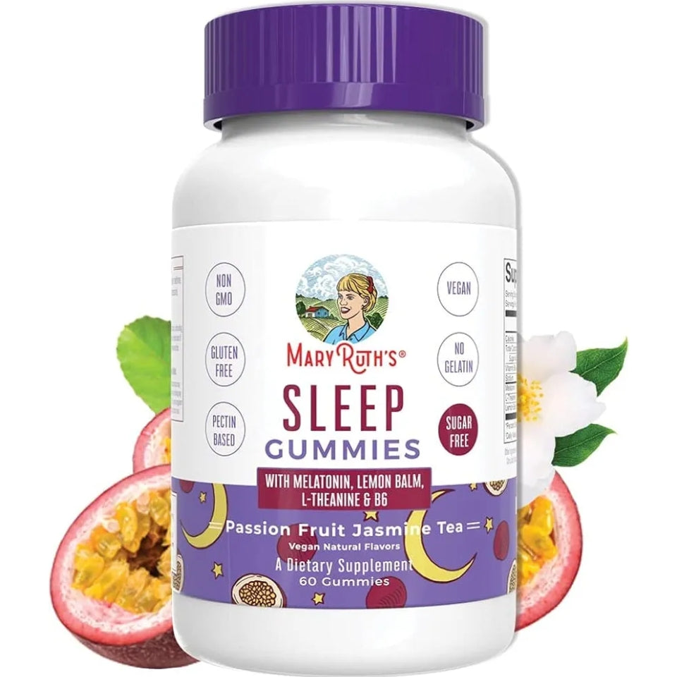 MaryRuth Melatonin 5mg Sleep Gummy with L-Theanine, Lemon Balm, 60 Count