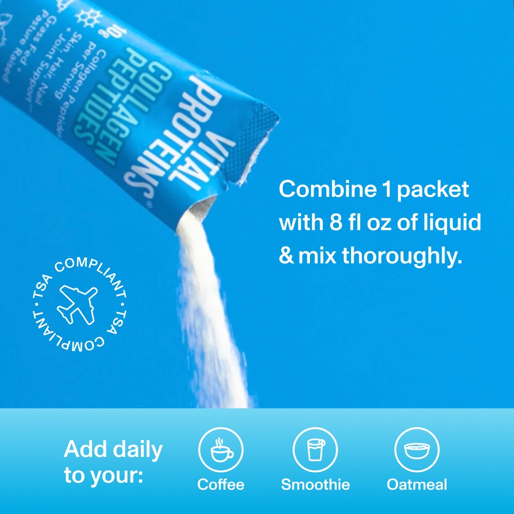 Collagen Peptides Powder Supplement (Type I, III) Travel Packs