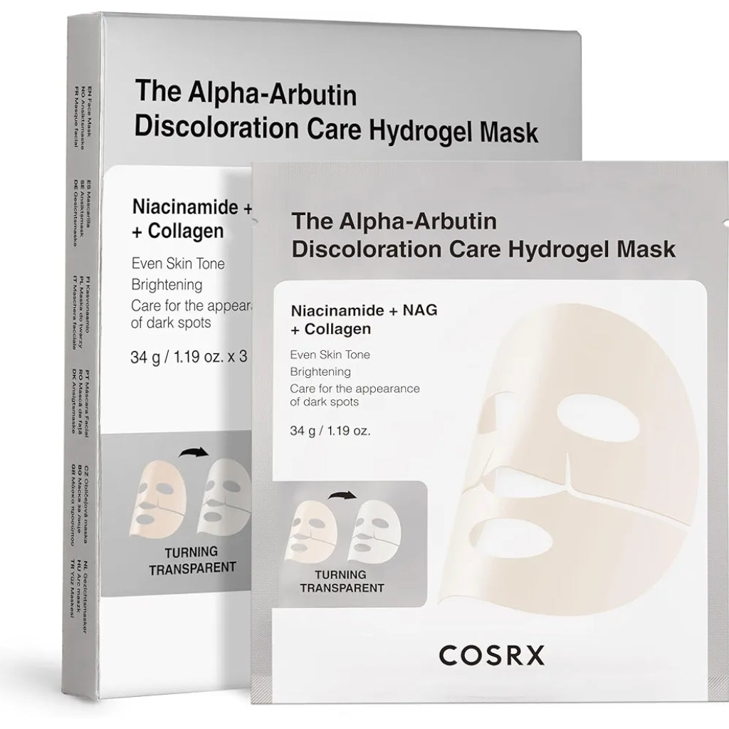 COSRX The Alpha-Arbutin Discoloration Care Hydrogel Face Masks Skincare 3 EA