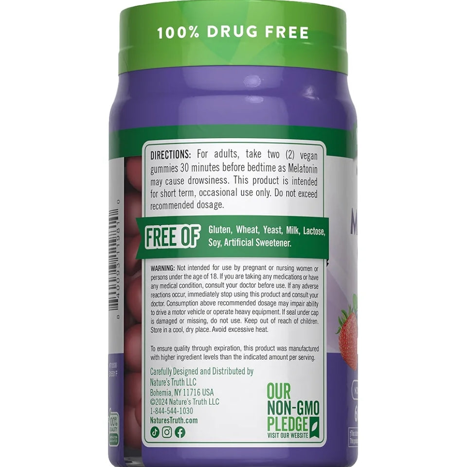 Nature's Truth Melatonin 12 Mg 60 Mixed Berry Gummies