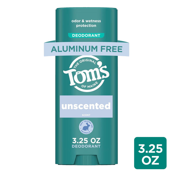 Tom’s of Maine Unscented Natural Deodorant, Aluminum Free, Odor & Wetness Protection