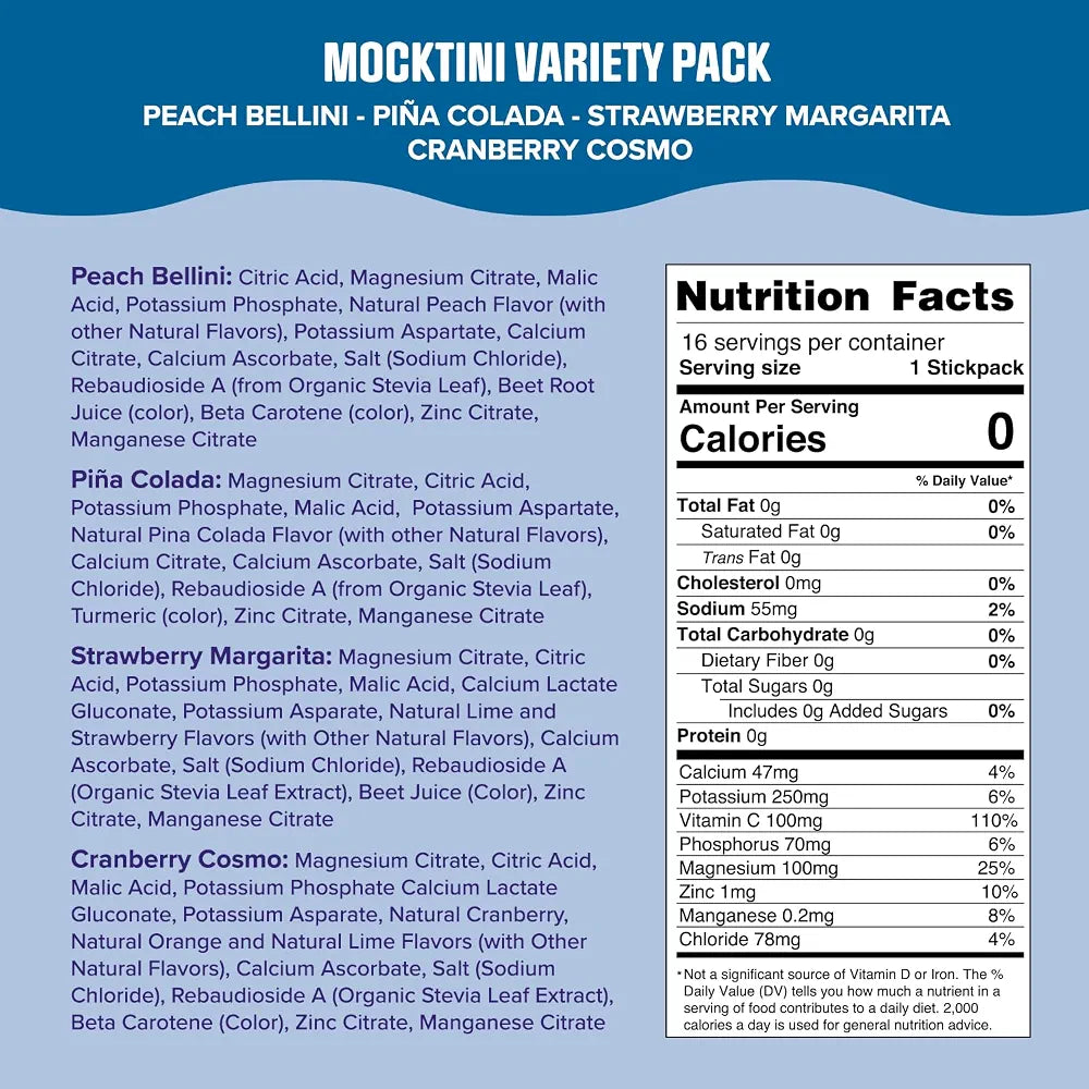 Ultima Replenisher Mocktini Variety Electrolyte Packets, 16 Stickpacks