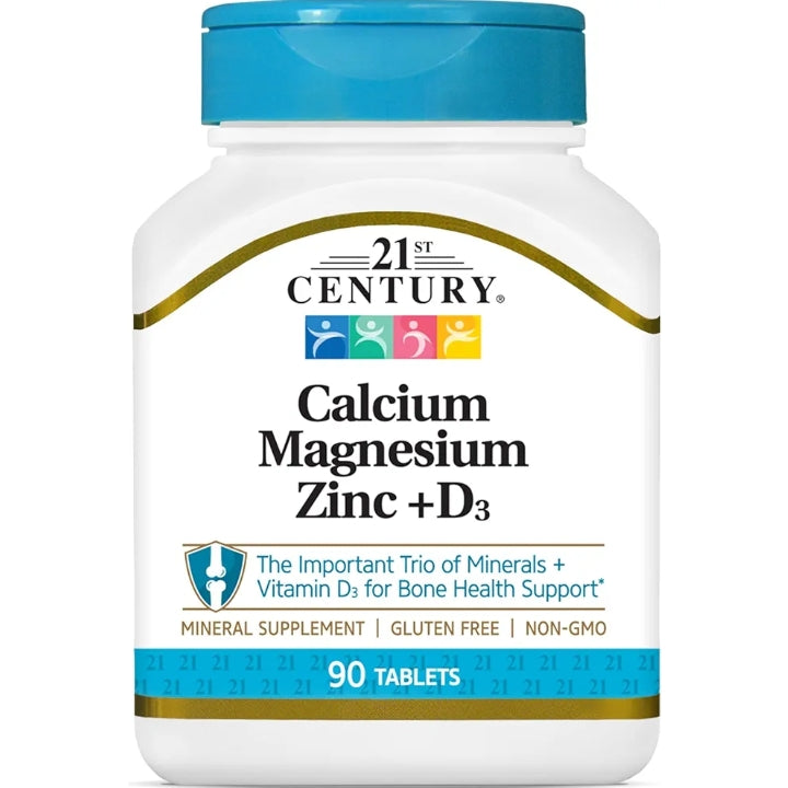 21st Century Cal Mag Zinc +D Tablets, 90 Count